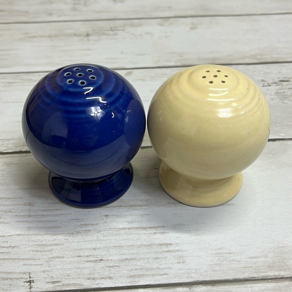 Fiestaware Other - Fiestaware round cobalt blue  and cream salt and pepper shakers